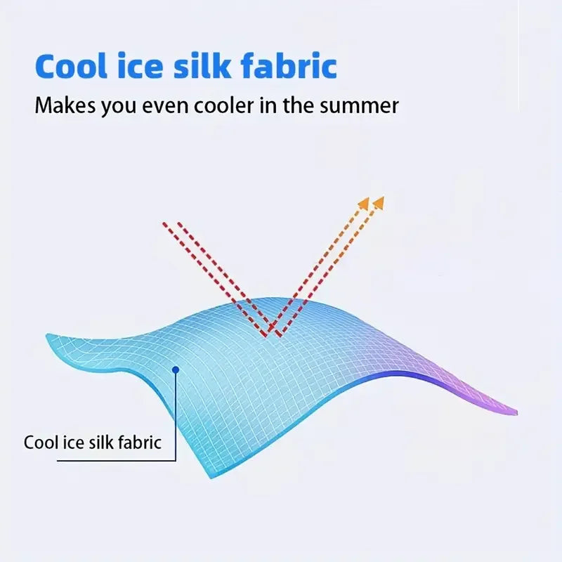 Ice Silk Gloves Breathable Lightweight Cycling Gloves Anti-Slip Sunscreen Full Finger Gloves Outdoor Fishing Driving Gloves