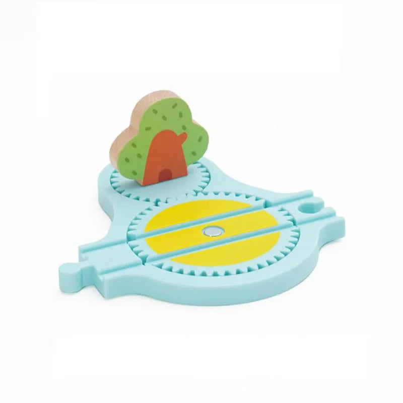 Toddlers Toys Wooden Train Railway Track Accessories Barricade, Platform Track Scene Puzzle Toys For Boys & Girls
