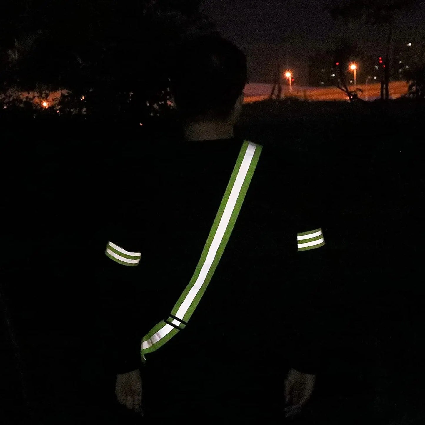 Reflective Sash Safety Shoulder Belt High Visibility Reflective Elasticated Strip Adjustable Visible Night Jogging Safety Belt