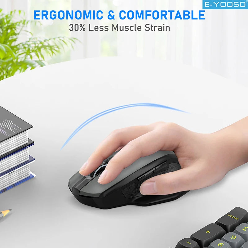 E-YOOSO 2.4G Wireless Mouse Portable Ergonomic Mouse Supports Power-saving Mode and Low Battery Reminder ,for Computer PC Laptop