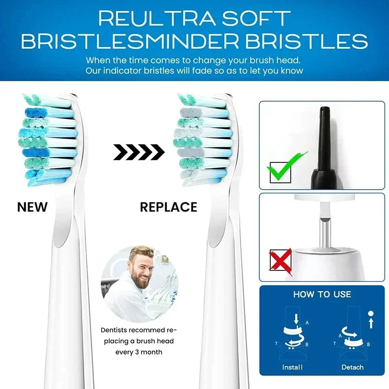 For Fairywill Interdental Brushs Heads Electric Toothbrush Replacement Sonic Toothbrush heads for FW-507 FW-508 FW-917 FW-959
