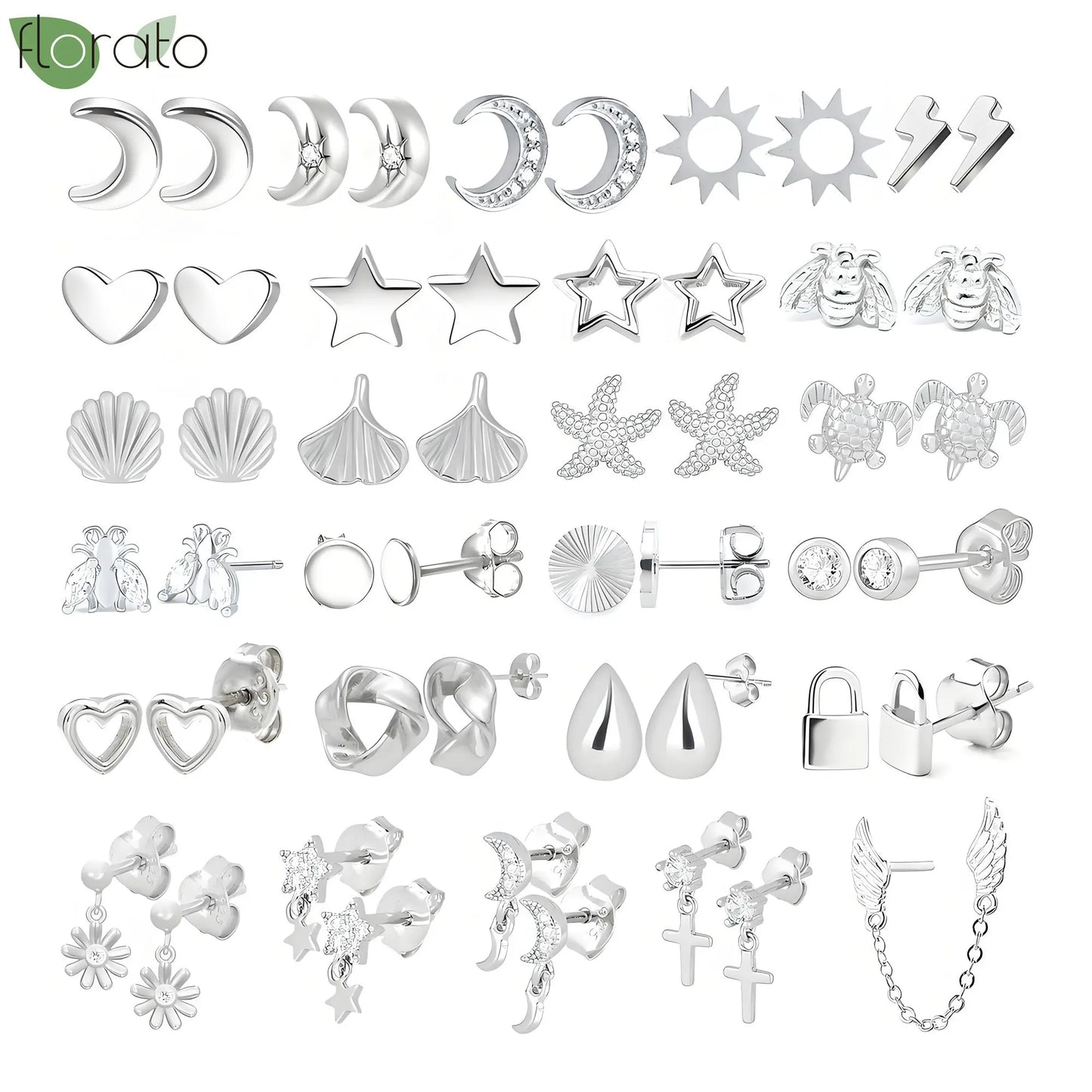 925 Silver Needle Exquisite Zircon Small Earrings Fashion Stud Earrings for Women Anti Allergy Cartilage Puncture Jewelry Gift