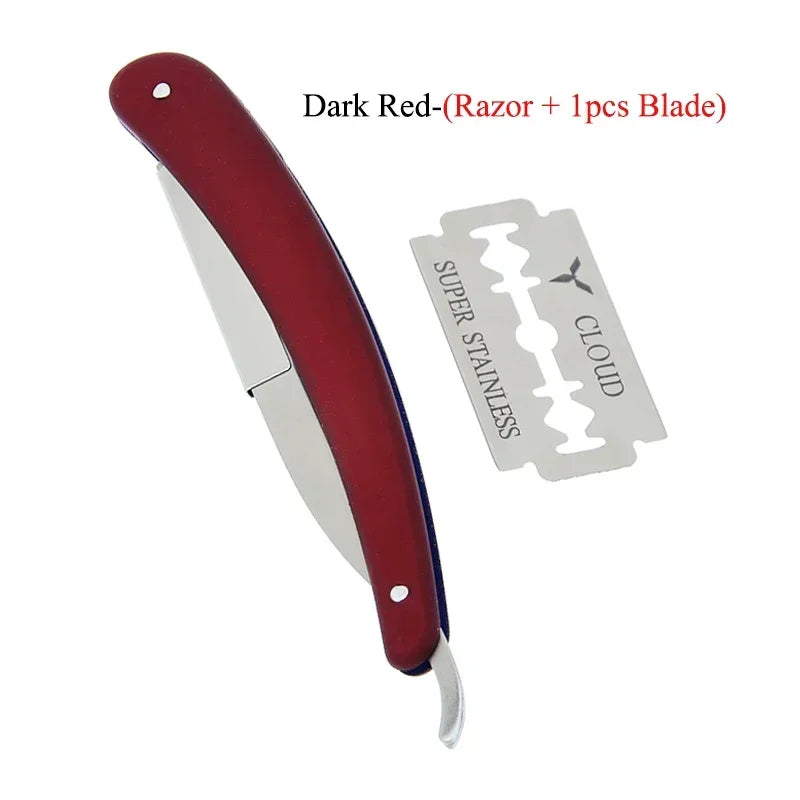 Professional Manual Shaver Straight Edge Stainless Steel Sharp Razors Men Razors Folding Shaving Beard Cut With Blade C0006A