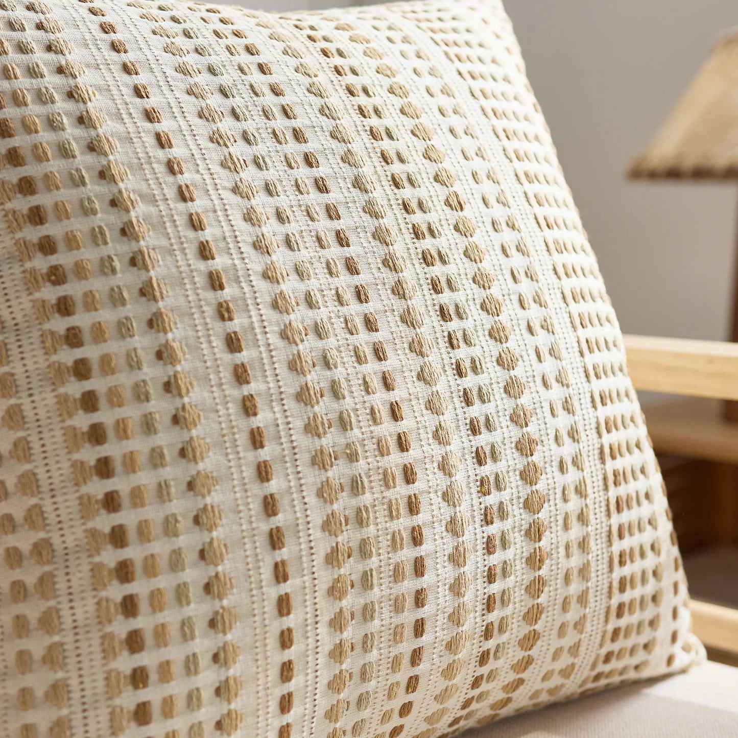 Large Boho Style Cushion Cover for Sofa, Jacquard Pillow Case 45x45cm, Zipper, Decorative Throw Pillow Covers