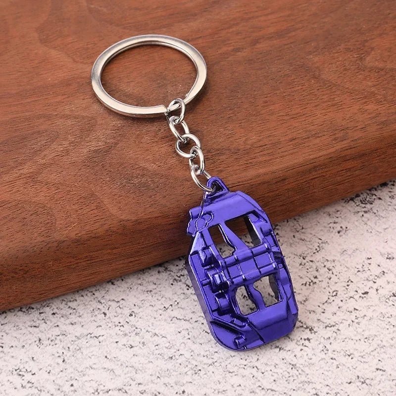 Automotive Gear Head Keychain - Speed Gearbox Keyring with Turbo Hub & Brake Disc Design