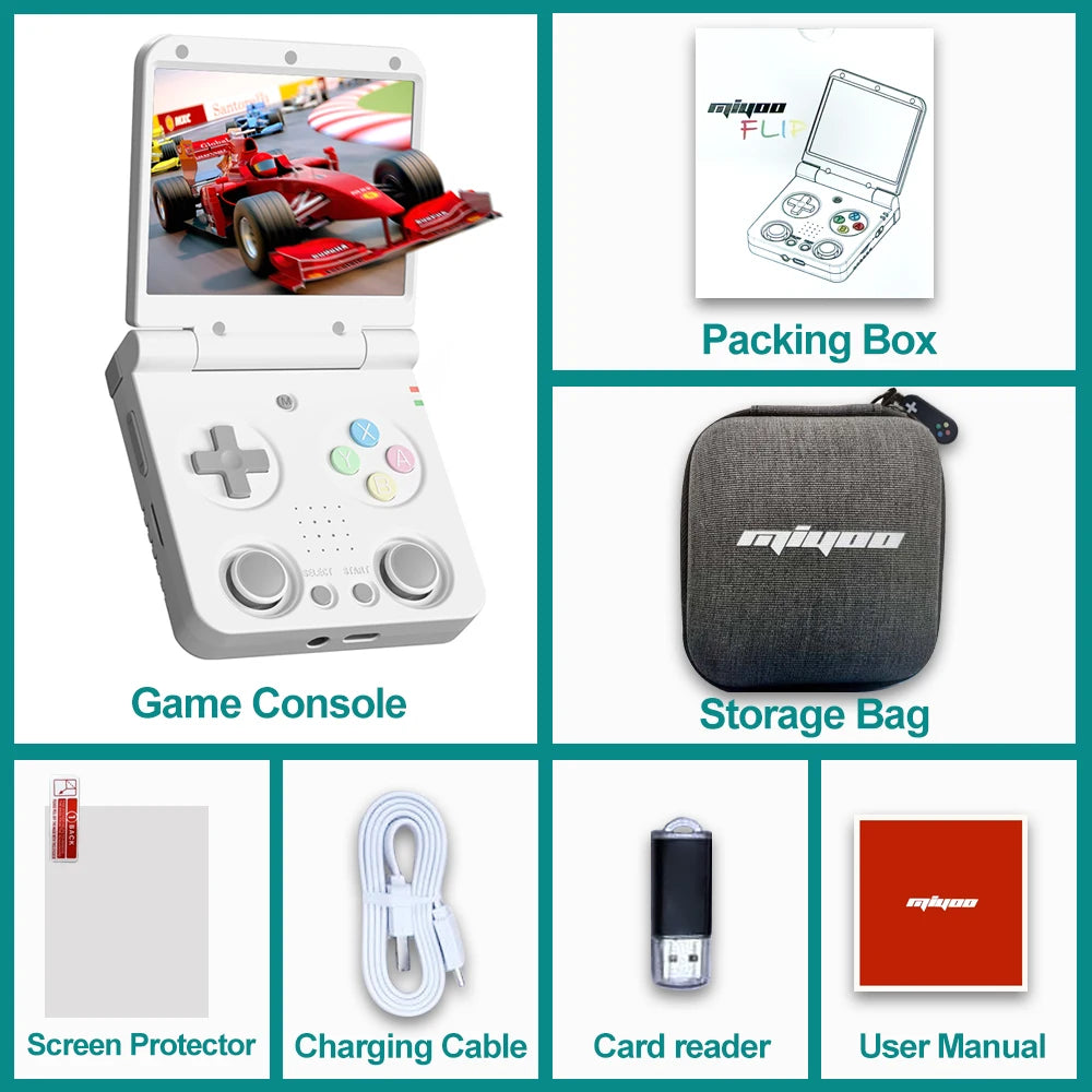 MIYOO Flip Retro Handheld Game Consoles IPS Screen Linux System Classic Portable Video Game Consolas Travel Bag Retroid Pocket