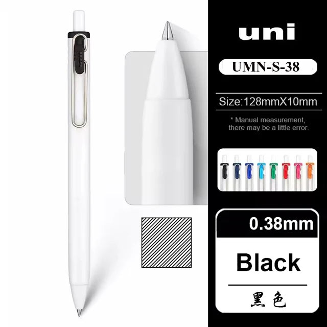 1Pc UNI Uniball ONE Gel Pen UMN-S-38 0.38mm Thick Ink Black Technology Small Thick Core Quick Drying Smooth Writing School Suppl
