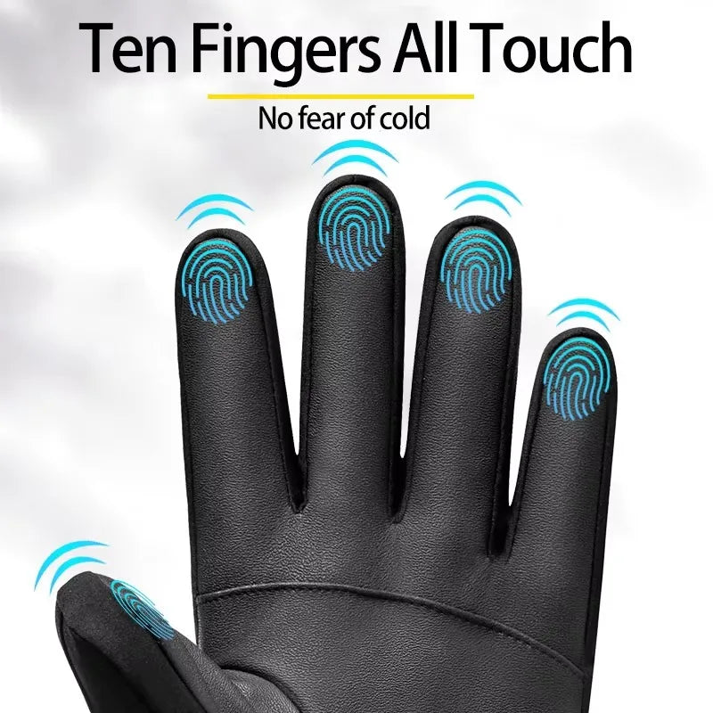 GTUBIKE 1 Pair Winter Men Women Gloves TouchScreen Waterproof Windproof Gloves Outdoor Sports Warm Cycling Snow Ski Gloves