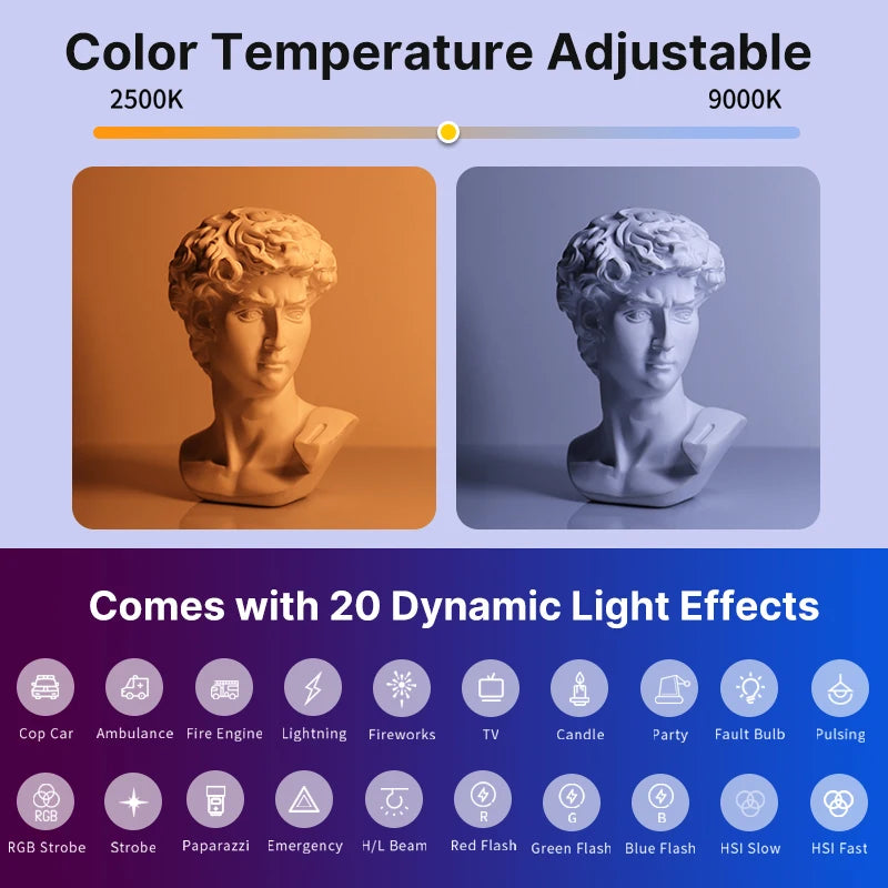 Ulanzi VL119 RGB Handheld LED Light Wand - 19.68" Professional Photography Stick Light with CRI 95+ (2500K-9000K)