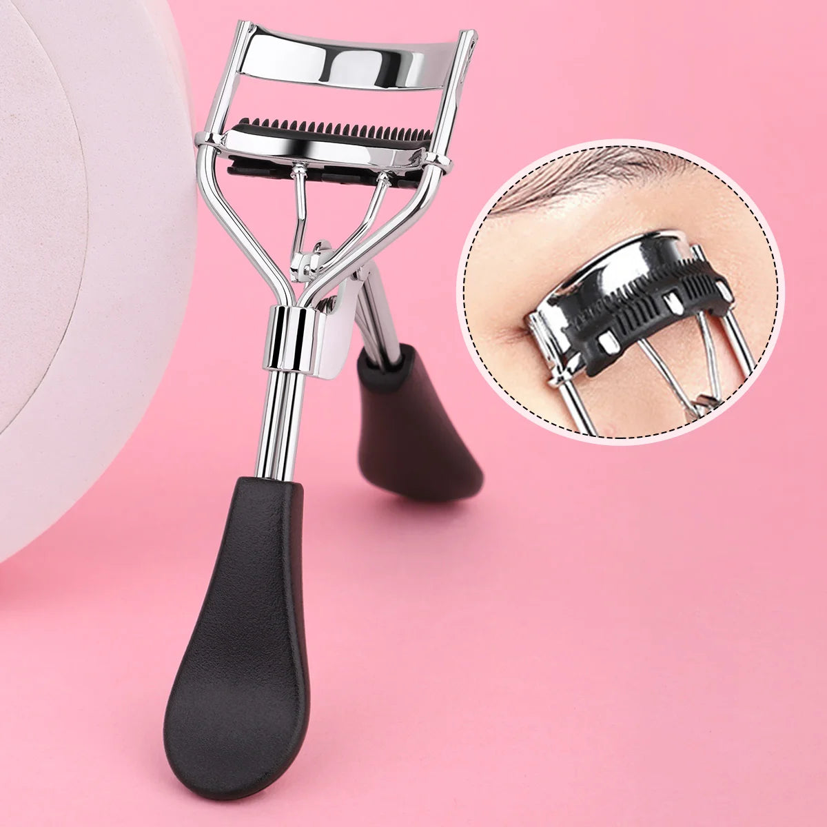 Stainless Steel Eyelash Curler with Comb - Professional Lash Curling Tool
