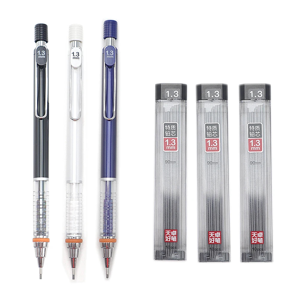 3pcs Mechanical Pencil 1.3mm 3B Pencil Lead Refills High Quality Automatic Pencil Drawing Sketch Office Supplies Stationery