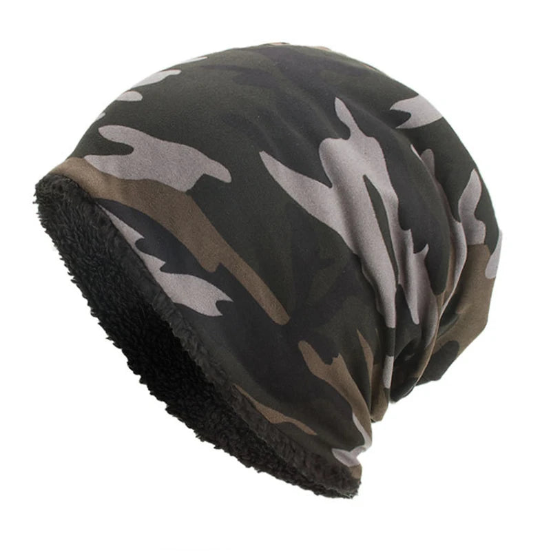 Outdoor Warm Cap Balaclava For Women/Men Camouflage Cotton Cap Plus Velvet Hat Warm For Autumn Winter Skiing Bike Accessories