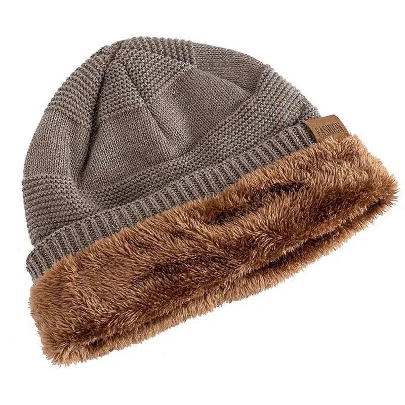 Winter Beanie Soft Slouchy Knit Hat Skull Cap Warm windproof Cuffed Silk Hat Lining Beanie Casual Men Women Hiking Running Hat