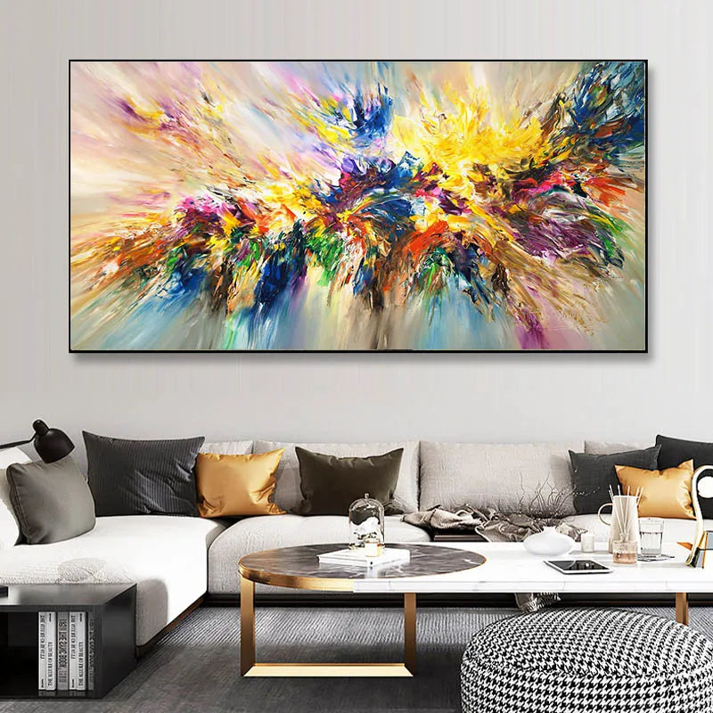 Abstract Colorful Canvas Painting Quadro Flower Posters and Prints Wall Art Pictures Cuadros Living Room Home Decor No Frame