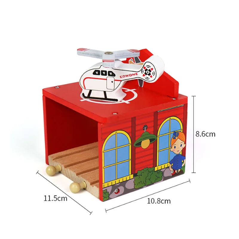 Wooden Train Track Accessories Garage Series Track Scene Toy For Children Fit All Brands Railway Christmas Gift For Toddler