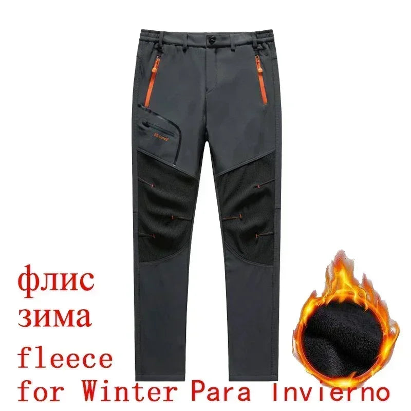 Hiking Pants Men Winter Fleece Lined Pants Mens Tactical Fishing Climbing Trekking Work Pant for Men Clothes Hunting Pants Mens