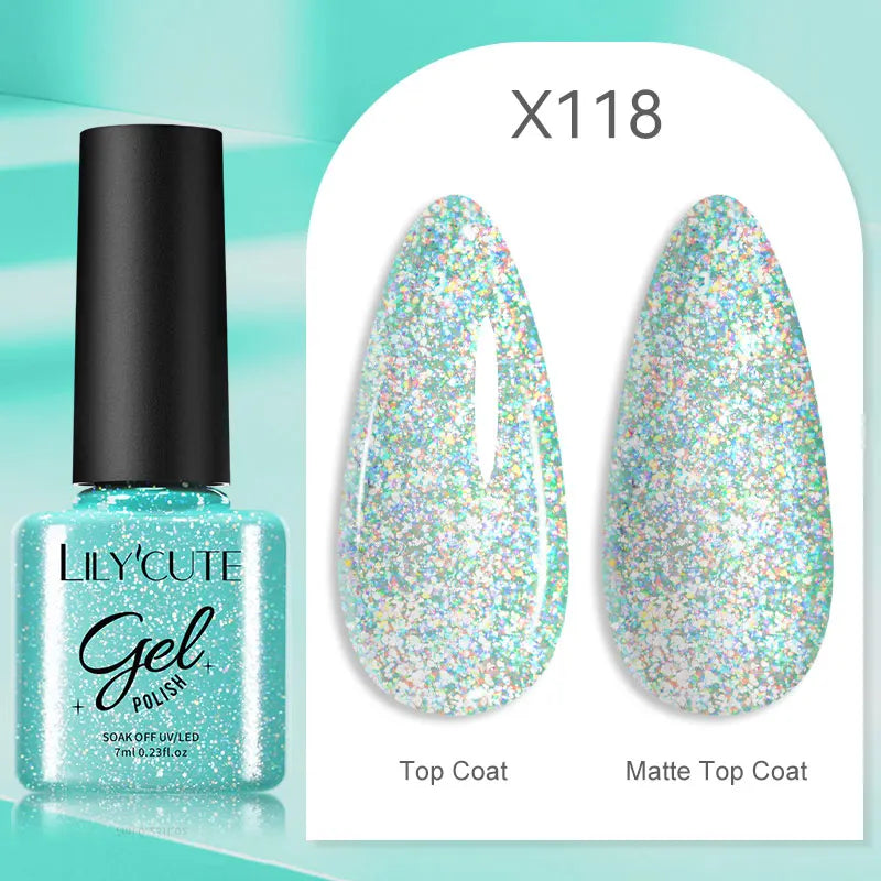 LILYCUTE Reflective Glitter Gel Nail Polish - 5ml Sparkling Liner