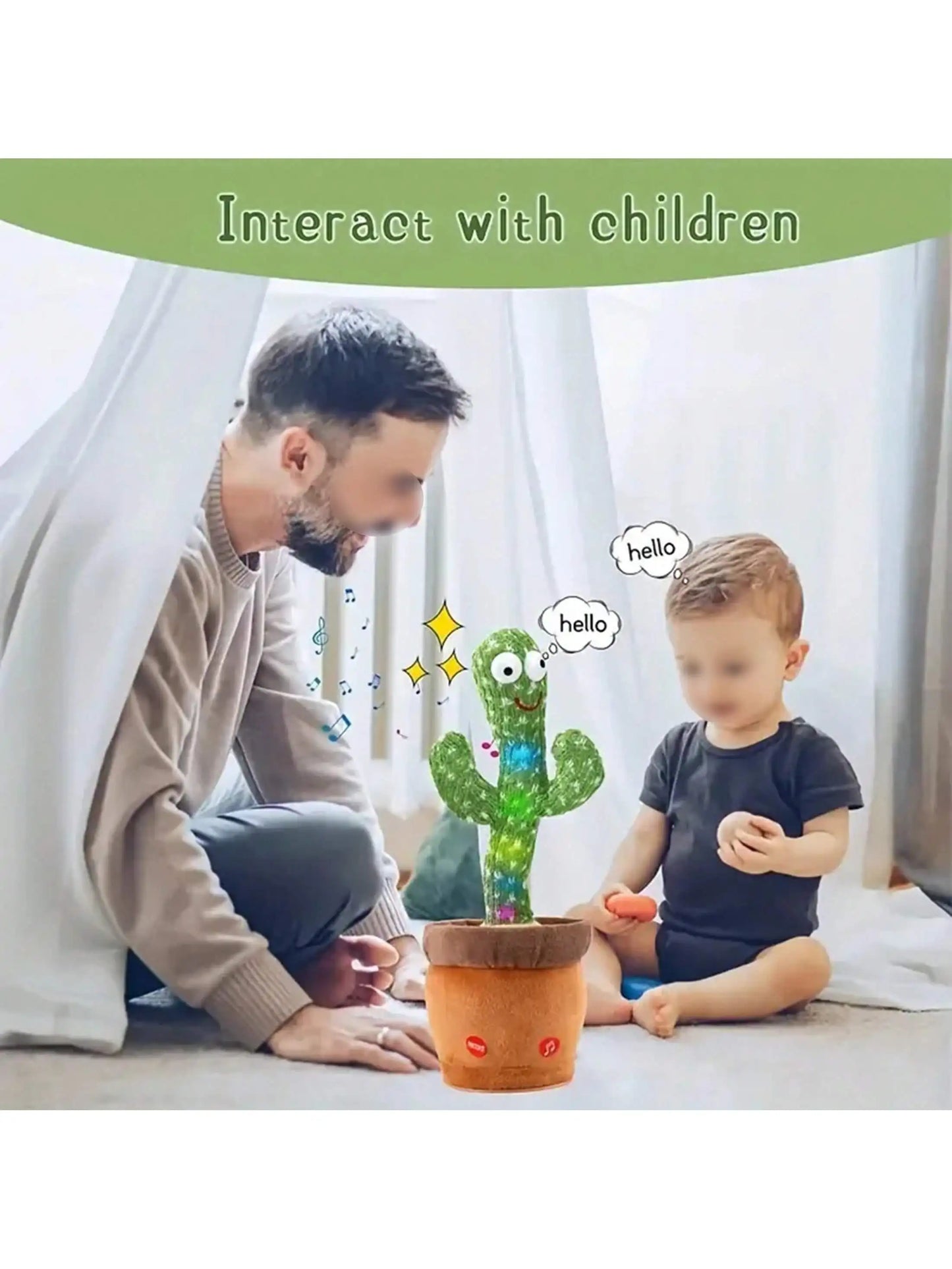 Premium Dancing Talking Cactus - Interactive Singing & Recording Toy