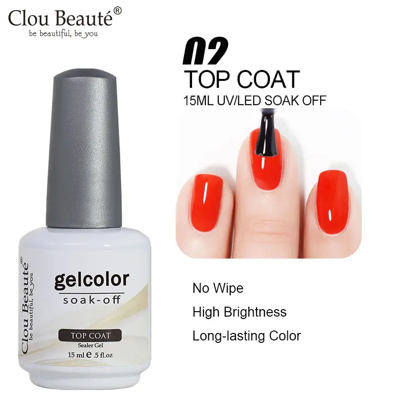 Clou Beaute 15ml HEMA TPO FREE Gel Nail Polish Bright Dark Army Green Gel Lacquer Semi Permanent Art Organic  Nail Gel Varnish