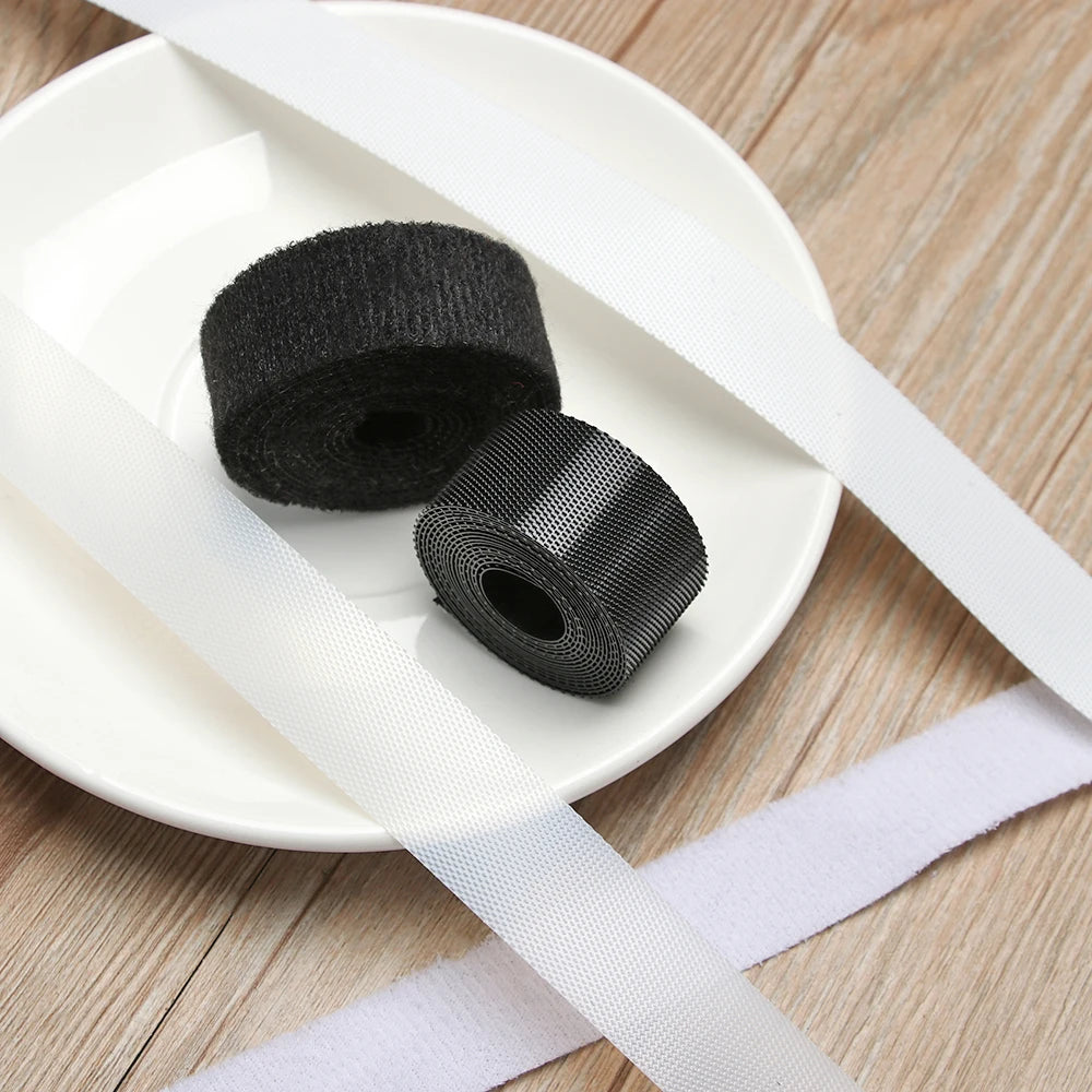 6/8/20mm Width Doll Clothes Fastener Tape Thin Magic Tapes Sticker Paste Strap Sewing Stickers Black/White Clothing Accessories