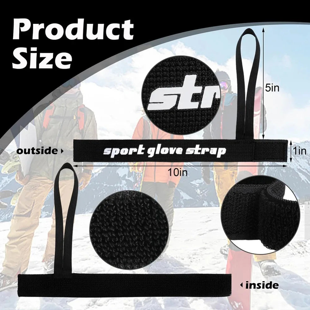 4PCS Elastic Wrist Straps for Ski Snowboard Gloves Adjustable Ski Glove Lead for Men and Women Sport Skiing Glove Safet-y Strap