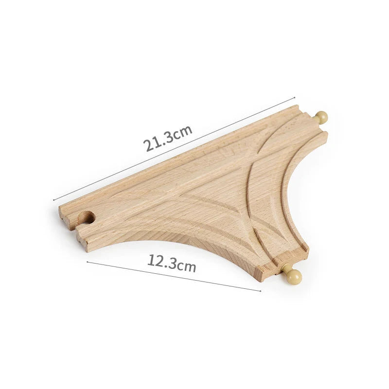 Wooden Train Track Accessories Universal Wooden Railway Tracks Bridge Parts Adapters Fit for All Brand Train Toys Birthday Gifts