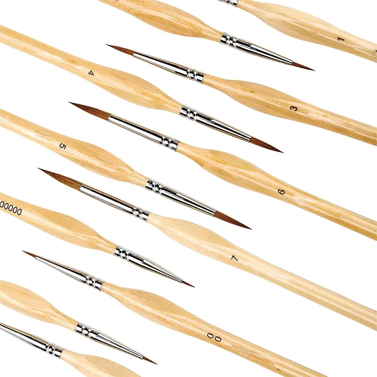 11pcs Miniature Paint Brushes Micro Detail Brush Set Nylon Hair Artist Acrylic Paint Brushes Different Sizes Fine Detail