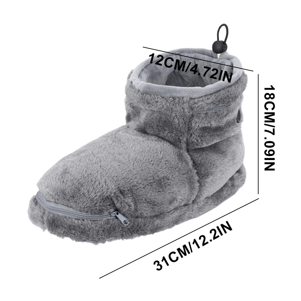 USB Heater Foot Shoes Plush Warm Electric Slippers Comfortable Foot Warmer Shoes Electric Heated Shoes for Women Men