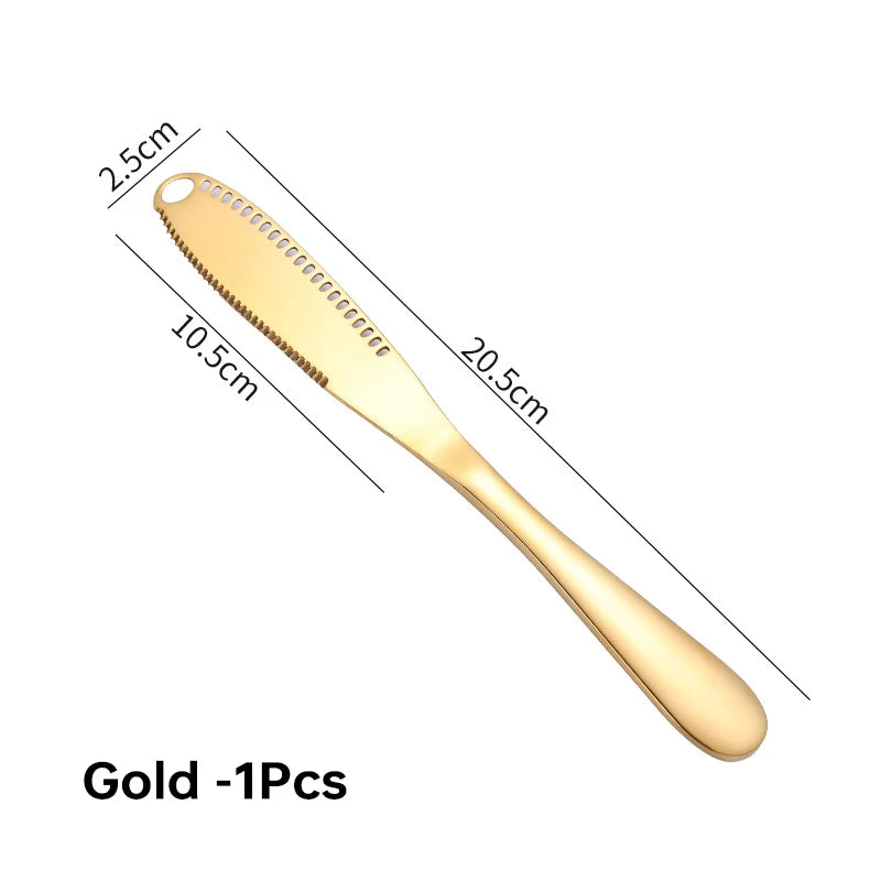 3-in-1 Stainless Steel Butter Knife - Multi-Function Spreader for Butter, Cheese & Jam
