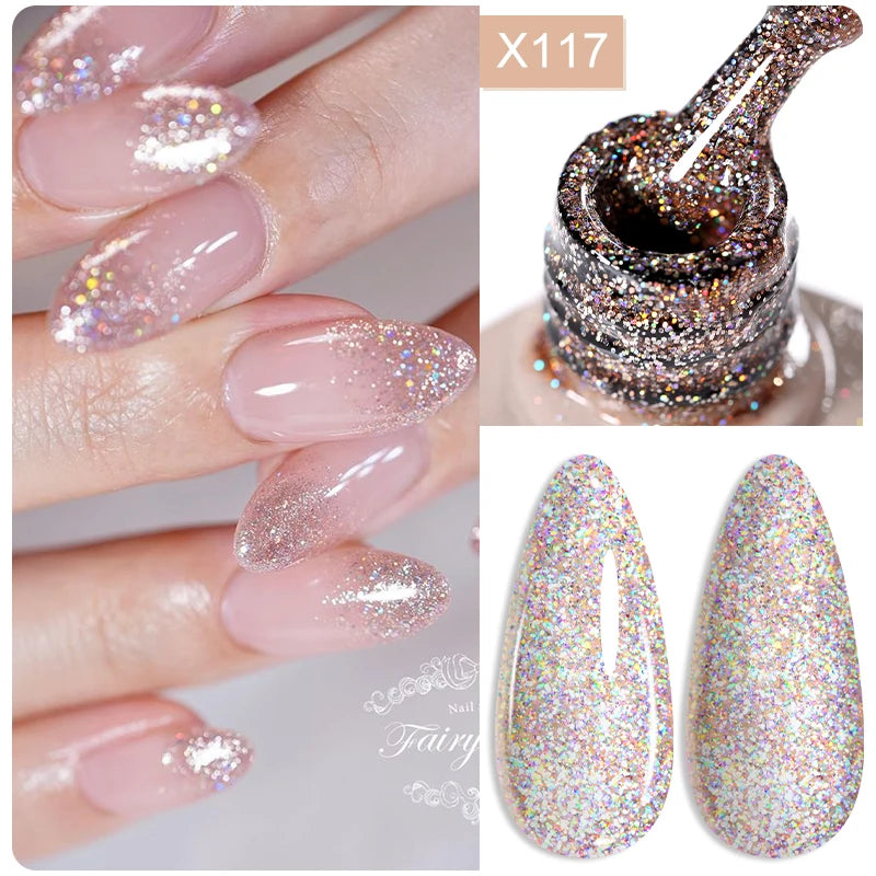 LILYCUTE Reflective Glitter Gel Nail Polish - 5ml Sparkling Liner