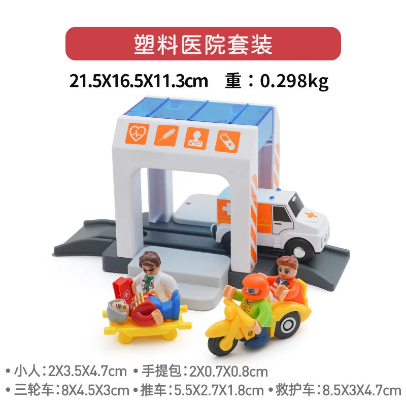 Wooden Track Railway Accessories Bridge Train Station Tunnel Wood Track Educational set Toys Wood Railway Train Track toys