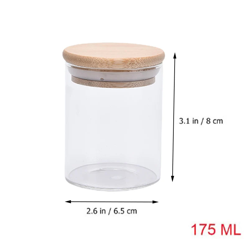 Glass Storage Jar with Bamboo Lid - Airtight Kitchen Container for Coffee, Grains & Dry Foods