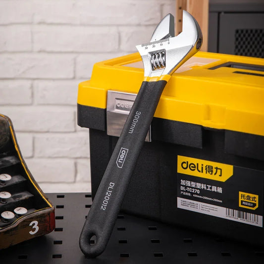 Premium Deli Adjustable Wrench - Carbon Steel Universal Spanner Tool