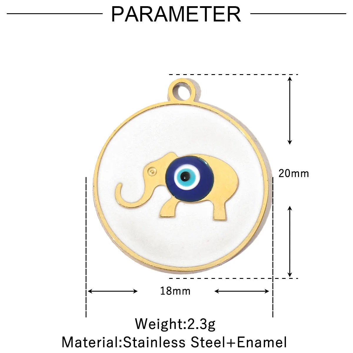 3pcs/Lot Enamel Elephant Hamsa Hand Stainless Steel DIY Charms Turtle Bee Neaclace Pendant Jewelry Accessory
