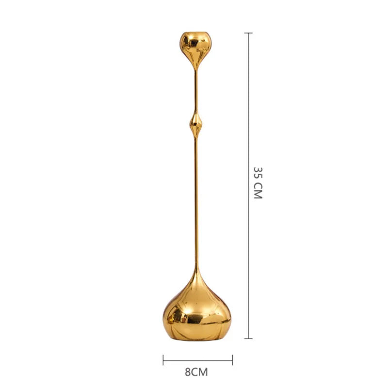 Luxury Gold Candle Holders, Elegant Candlestick For Wedding/Festival Dinner Table Centerpiece Decor Home Hotel Bar Ornaments