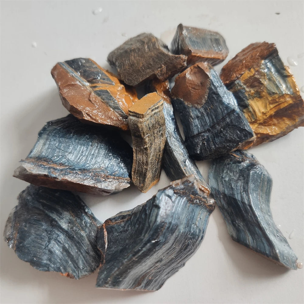 Natural Blue Tiger‘s Eye Stone Unleash the Healing Power within Reiki Healing Home Decoration Stone Mineral Specimens Crystal