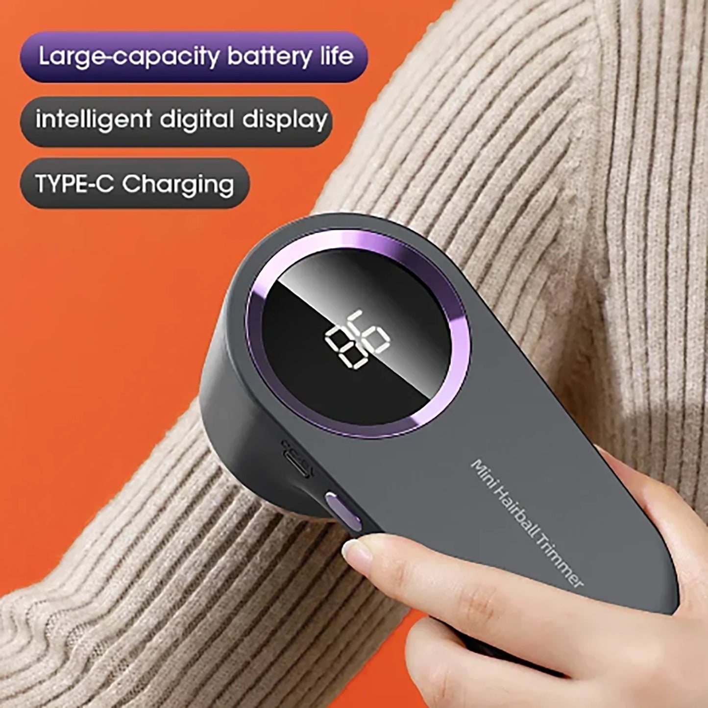 Lint Remover For Clothing LED Digital Electric Pellet Fluff Remover USB Rechargeable Fuzz Fabric Shaver Sweater