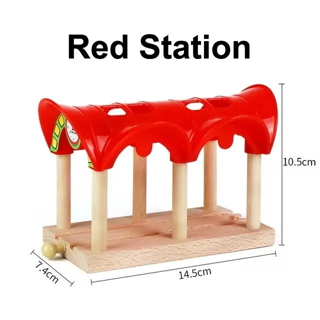 All Kinds of Wooden Track Accessories Beech Wooden Railway Train Track Parts fit Brand Wood Tracks Toys for Children Gifts