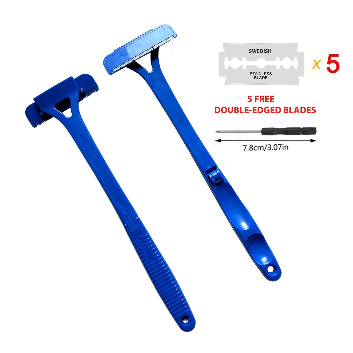 Men's Back Shaver - Long Handle Foldable Body Hair Trimmer