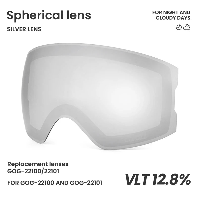 COPOZZ 22101 and 22100 Ski Goggles Magnetic Replacement Lenses Spherical lens and Cylindrical lens