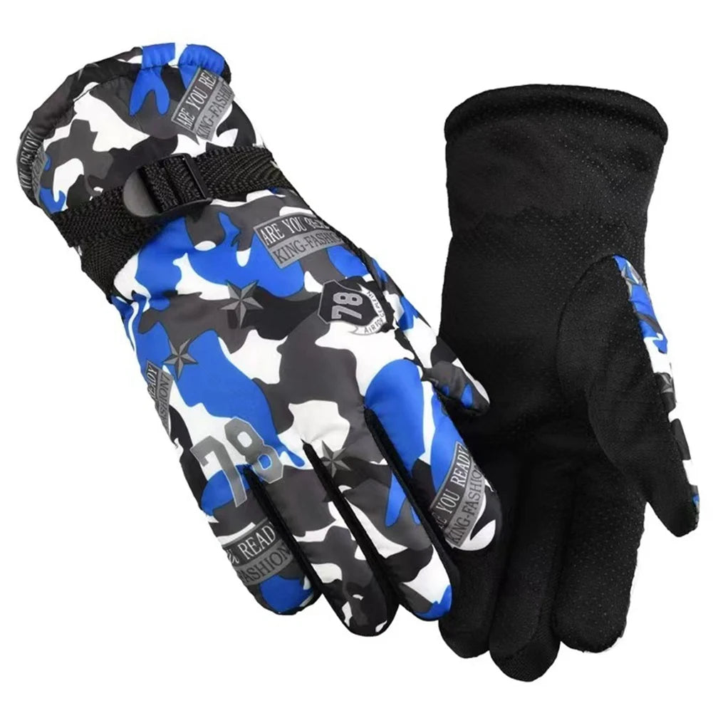 Warm Ski Gloves Polyester Warm&Light Waterproof And Breathable The Wrist Can Be Tightened And Relaxed for A Better Fit