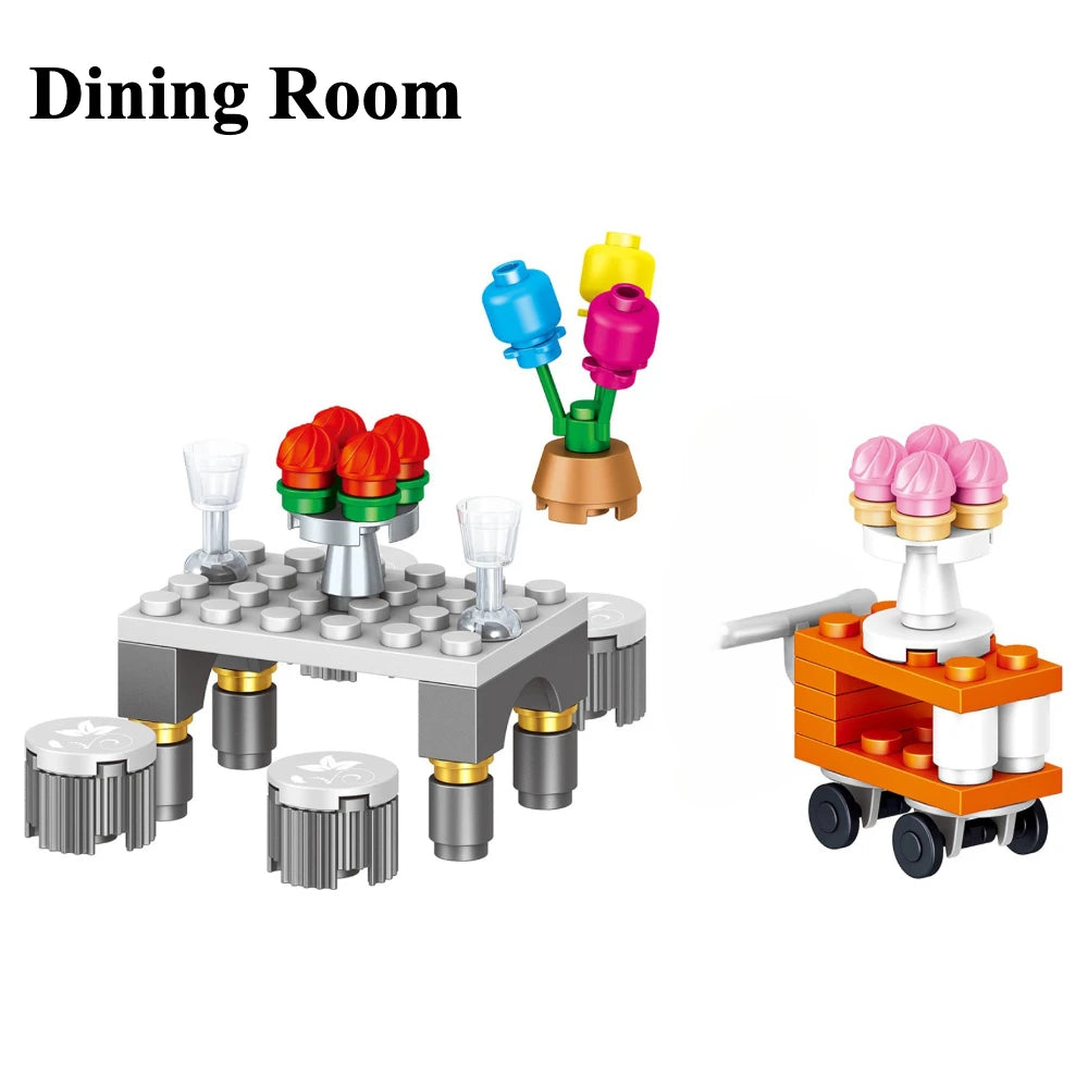 Girl's Dream Town Princess Ice Castle Building Blocks Assembly Constructor Model Kit Toys for Birthday Boys Girls Children