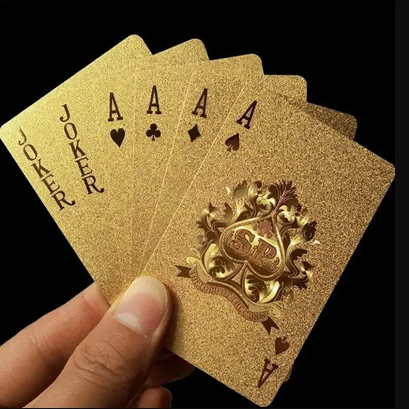 Premium 24K Gold Foil Playing Cards - Luxury Waterproof Poker Deck