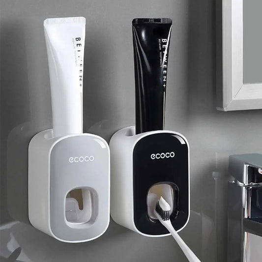 Wall-Mounted Automatic Toothbrush Holder & Toothpaste Dispenser