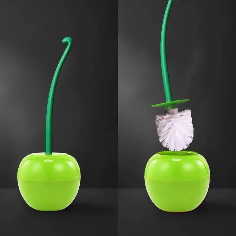 1pc Red Toilet Brush Creative Lovely Cherry Shape Lavatory Toilet Brush Holder Set Toilet Holder Bathroom Accessories