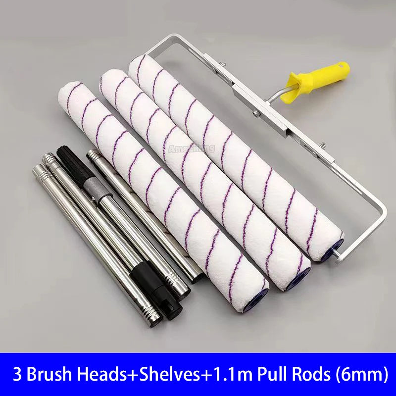 Professional 18-Inch Paint Roller Brush Set with Aluminum Handle - 6mm/9mm Microfiber