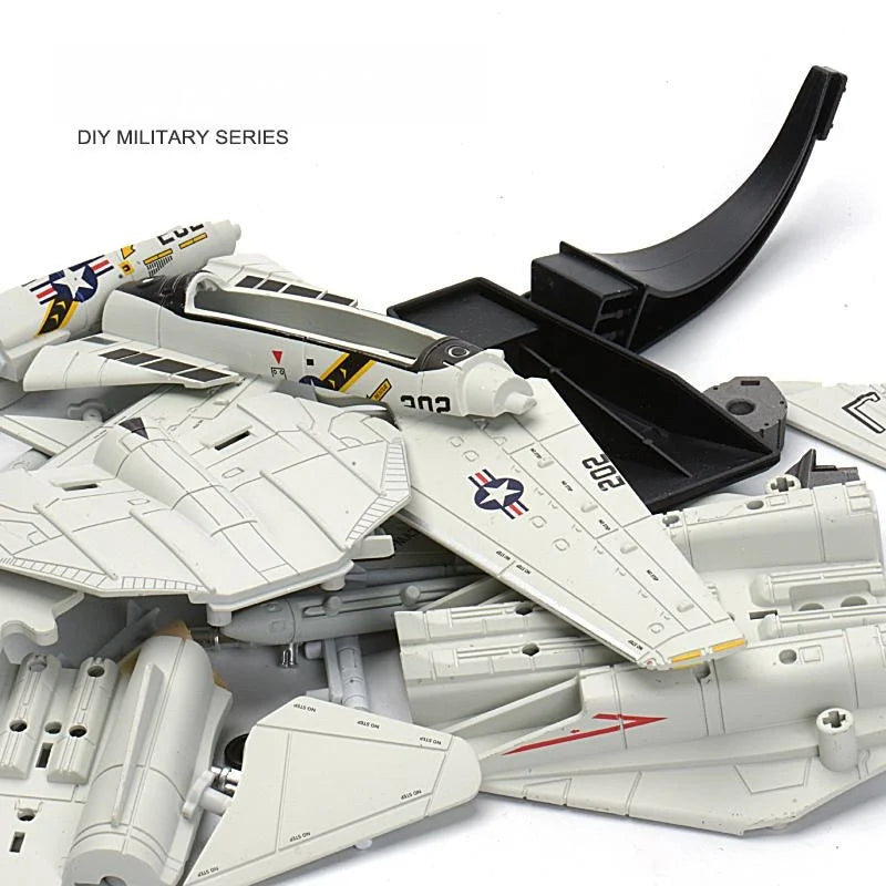 1:72 F-14 Tomcat Multi-Role Fighter Model Creative Military Series Building Blocks Decor Assembled Toys For Boys Christmas Gifts
