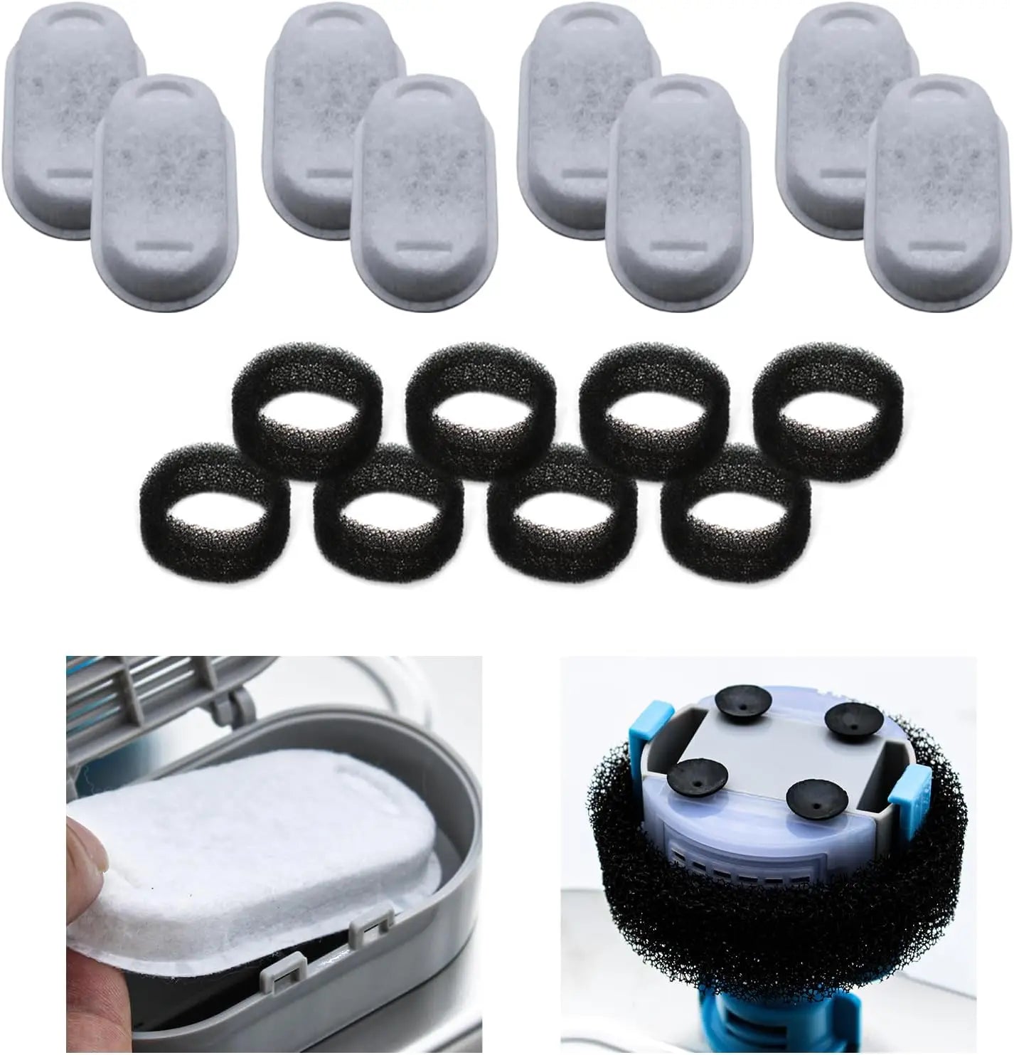 12/24Pcs Pet Water Dispenser Filter Cat Water Fountain Filter Drinking Fountain Filter Cycle Filtering Easy To Clean
