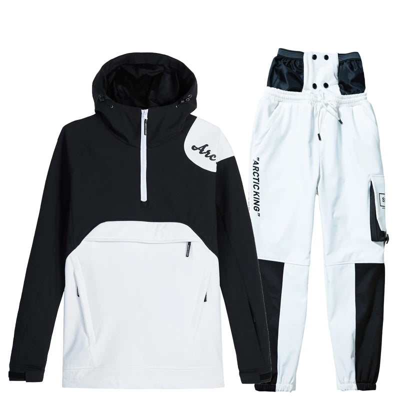 New Fashion Snowboard Suit Men Women Ski Hoodie Set Winter Windproof Waterproof Warm Jacket Pants Skiing Suit Snow Overalls