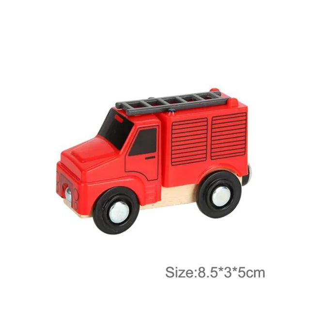 Wooden Magnetic Trolley Wood Track Accessories Car Train Track Scene Airplane Truck Wooden Tracks Educational Toys Children Gift